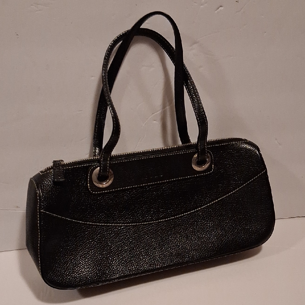 Vintage black leather Tusk bag-13 x 6 x 2 Inches